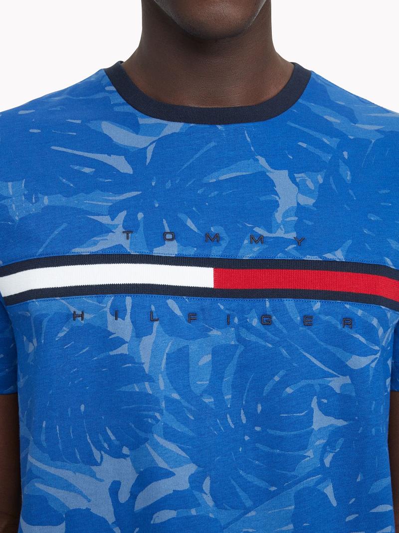 Férfi Tommy Hilfiger Essential palm flag Póló Kék | HU 814TCE